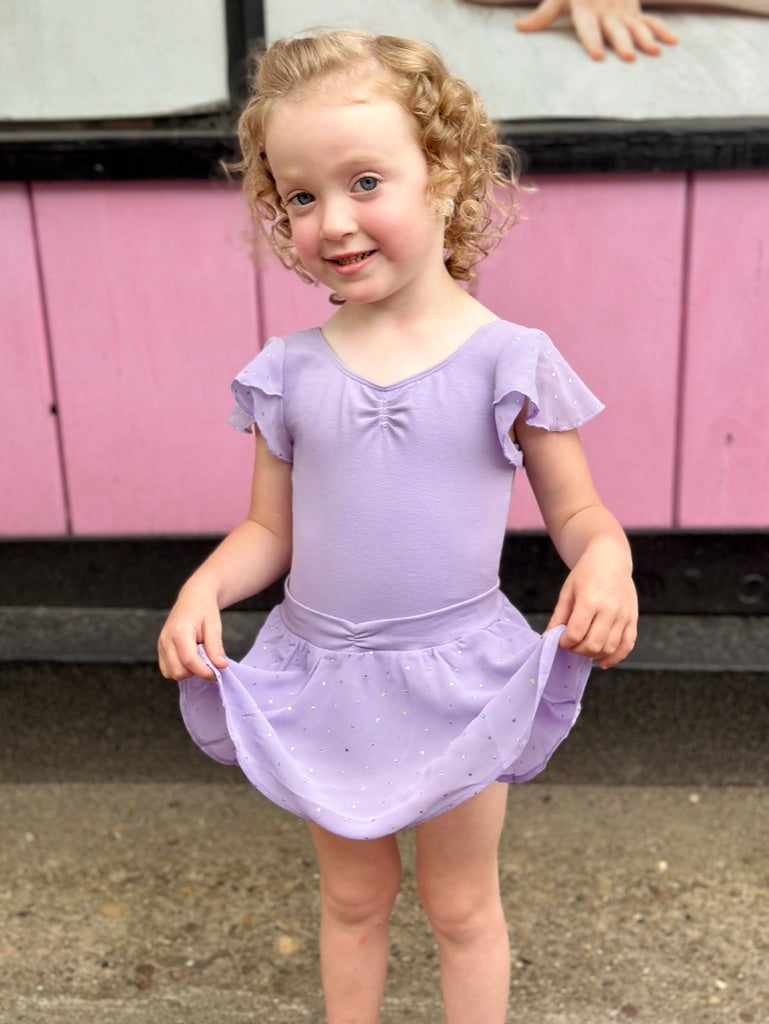 Bloch Flutter Sleeve Leotard CL #3732 and Sequin Skirt #CR5161 Separates
