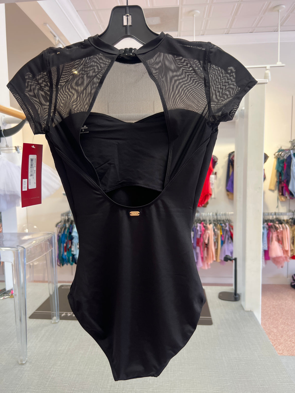 Floral Cap Mesh Sleeve Leotard #20011