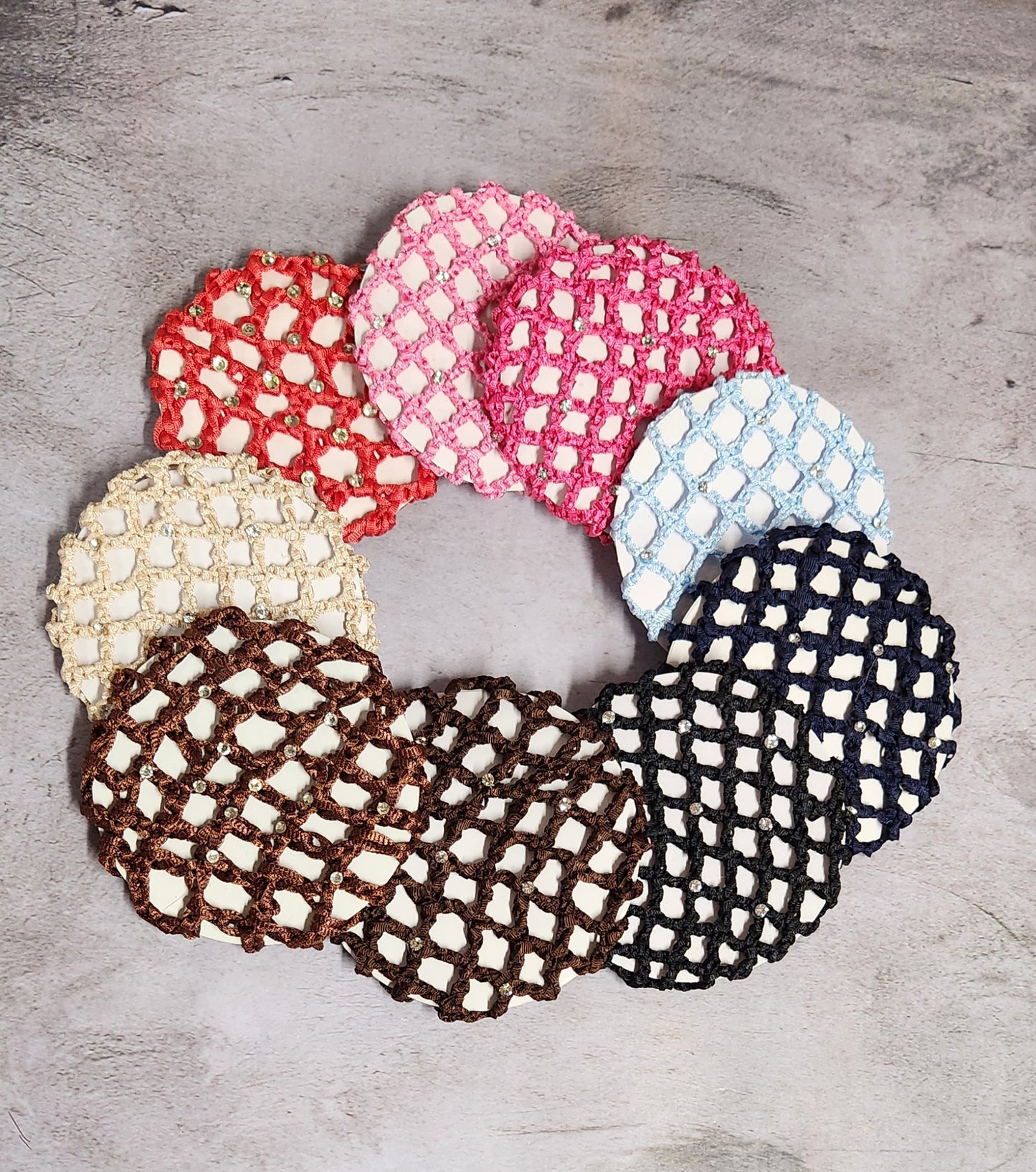 Bun Covers with Rhinestones
