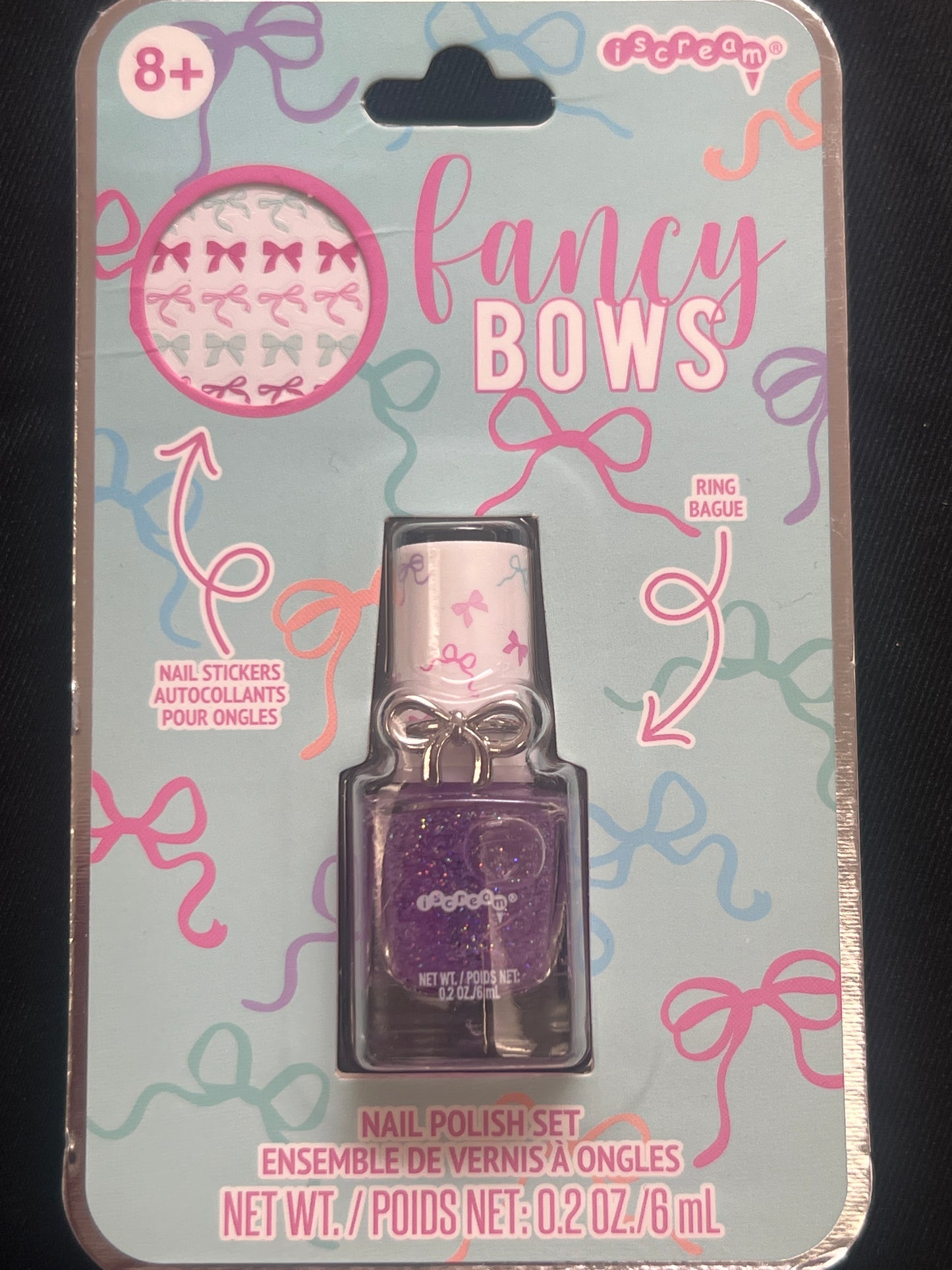 Fancy Bow Nail Polish Ring Set