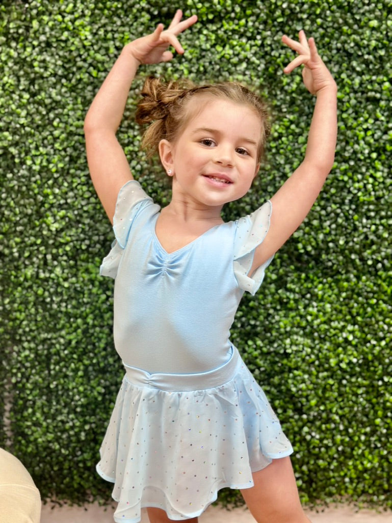 Bloch Flutter Sleeve Leotard CL #3732 and Sequin Skirt #CR5161 Separates