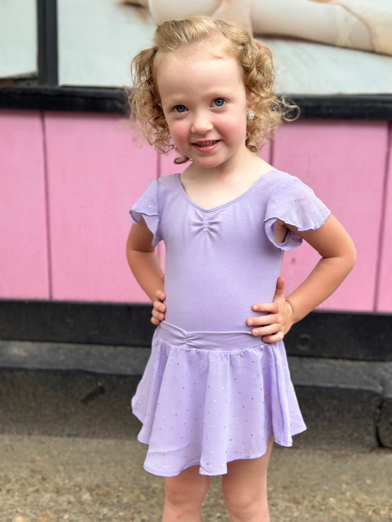 Bloch Flutter Sleeve Leotard CL #3732 and Sequin Skirt #CR5161 Separates