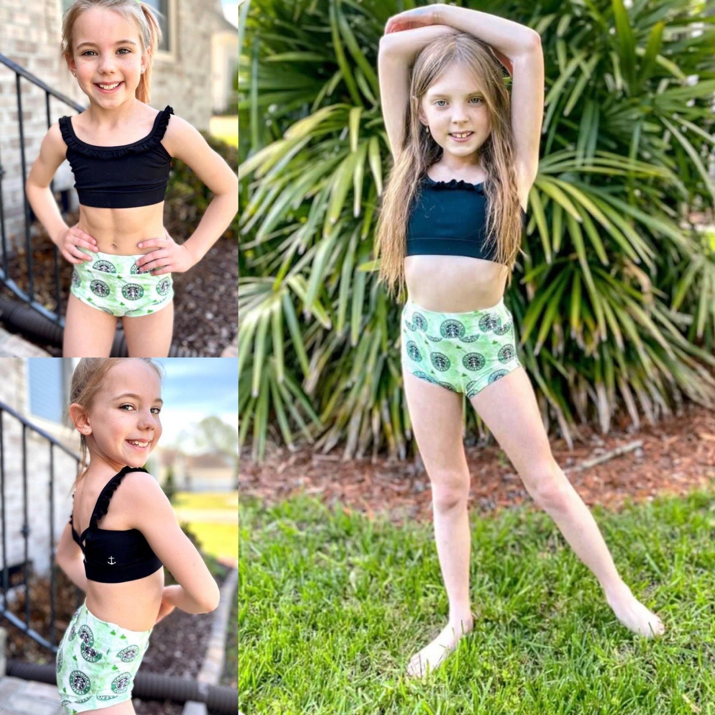 Starbies Green & Black Phoenix Top Classic 2PC Set