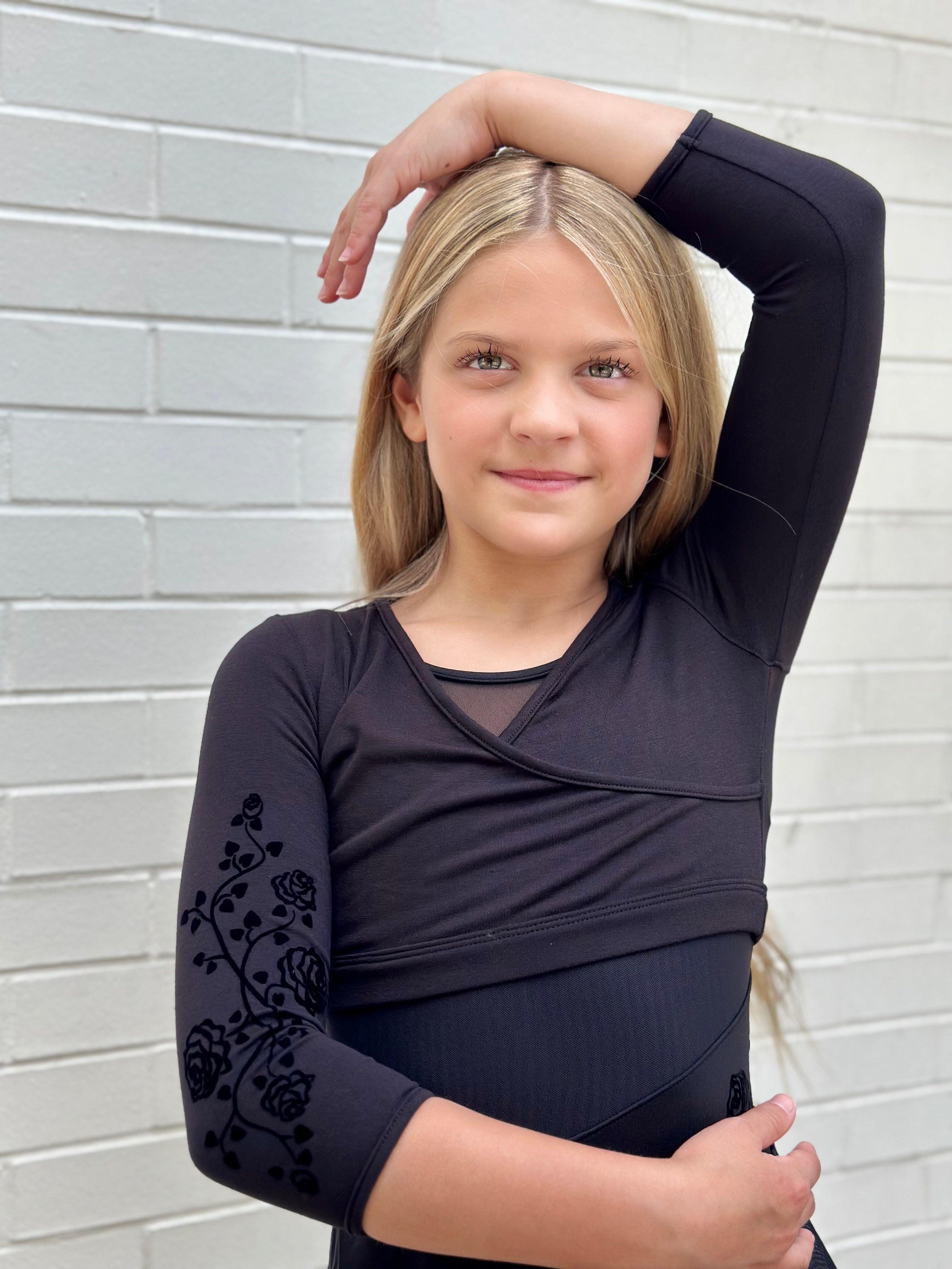 Mesh Back Fixed Wrap Top #516 – Tightspot Dancewear Center