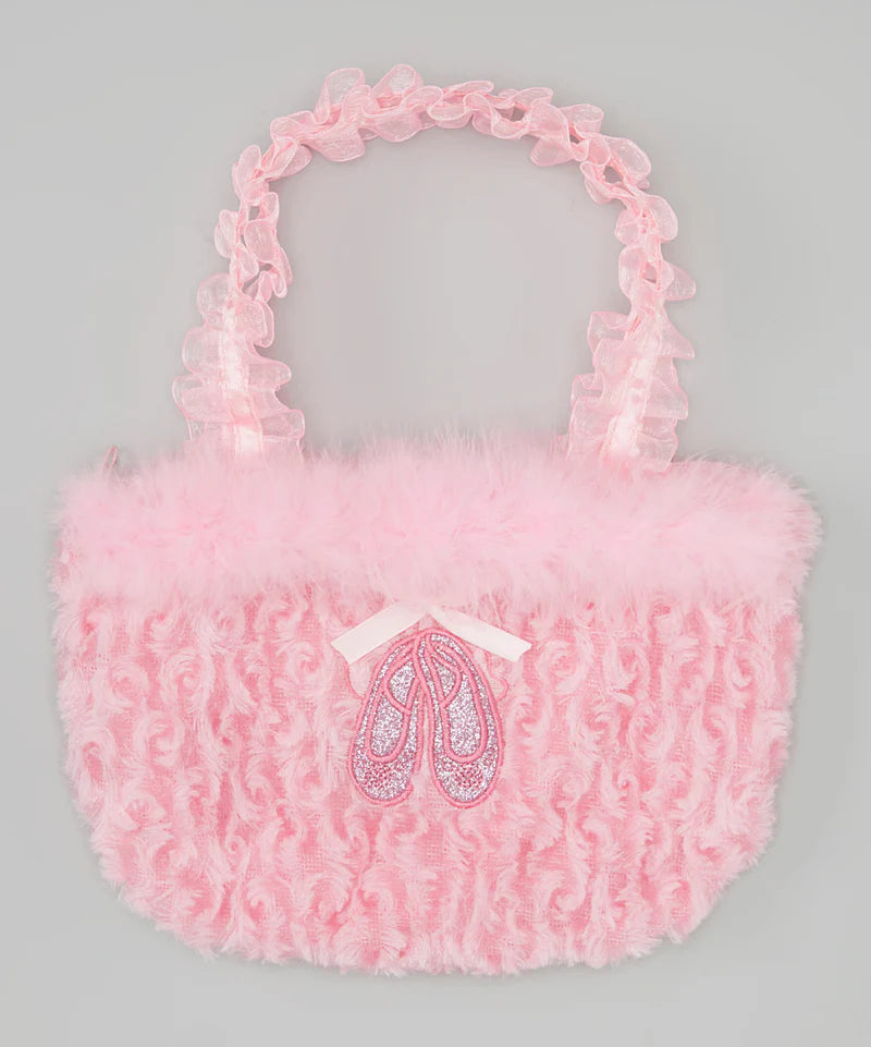 Pink Ballet Shoe Velvet Purse