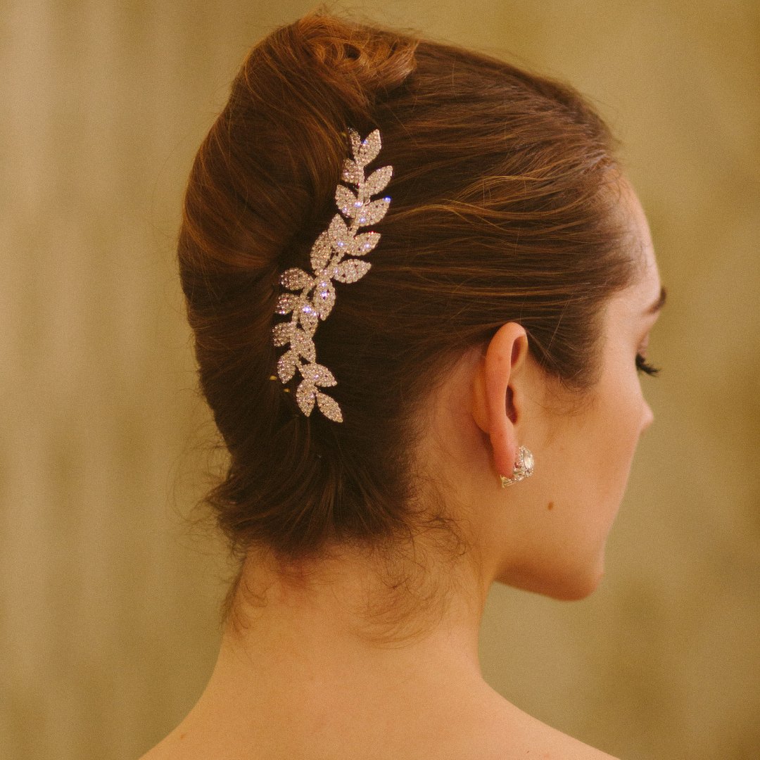 Cascading Vine Leaves Hair Comb