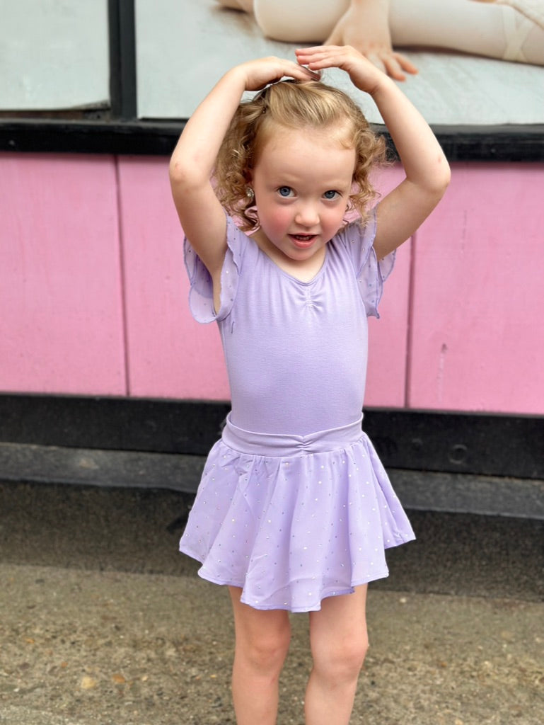 Bloch Flutter Sleeve Leotard CL #3732 and Sequin Skirt #CR5161 Separates
