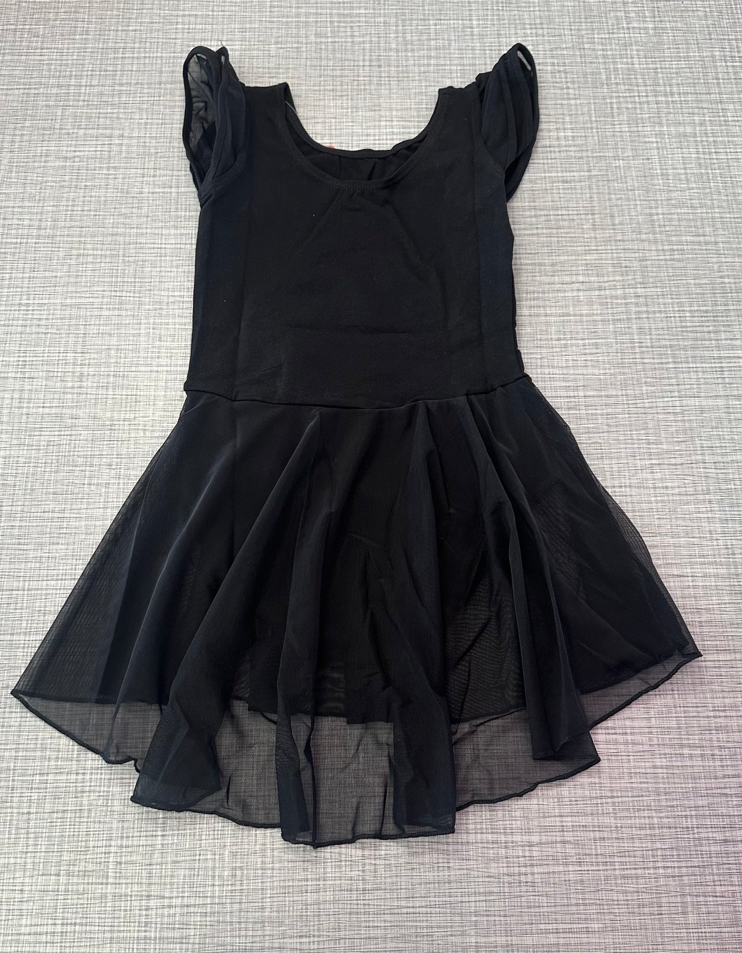 Mesh Cap Sleeve Skirted Leotard
