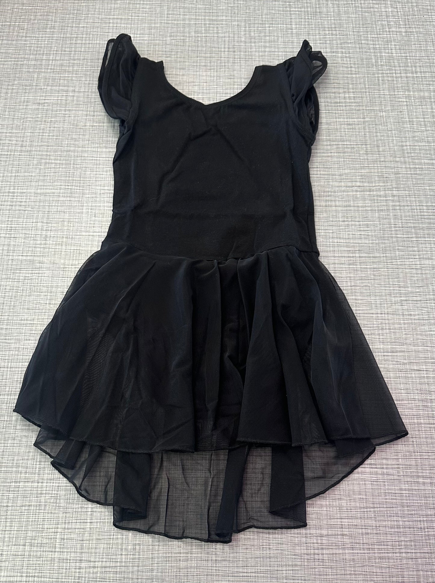 Mesh Cap Sleeve Skirted Leotard