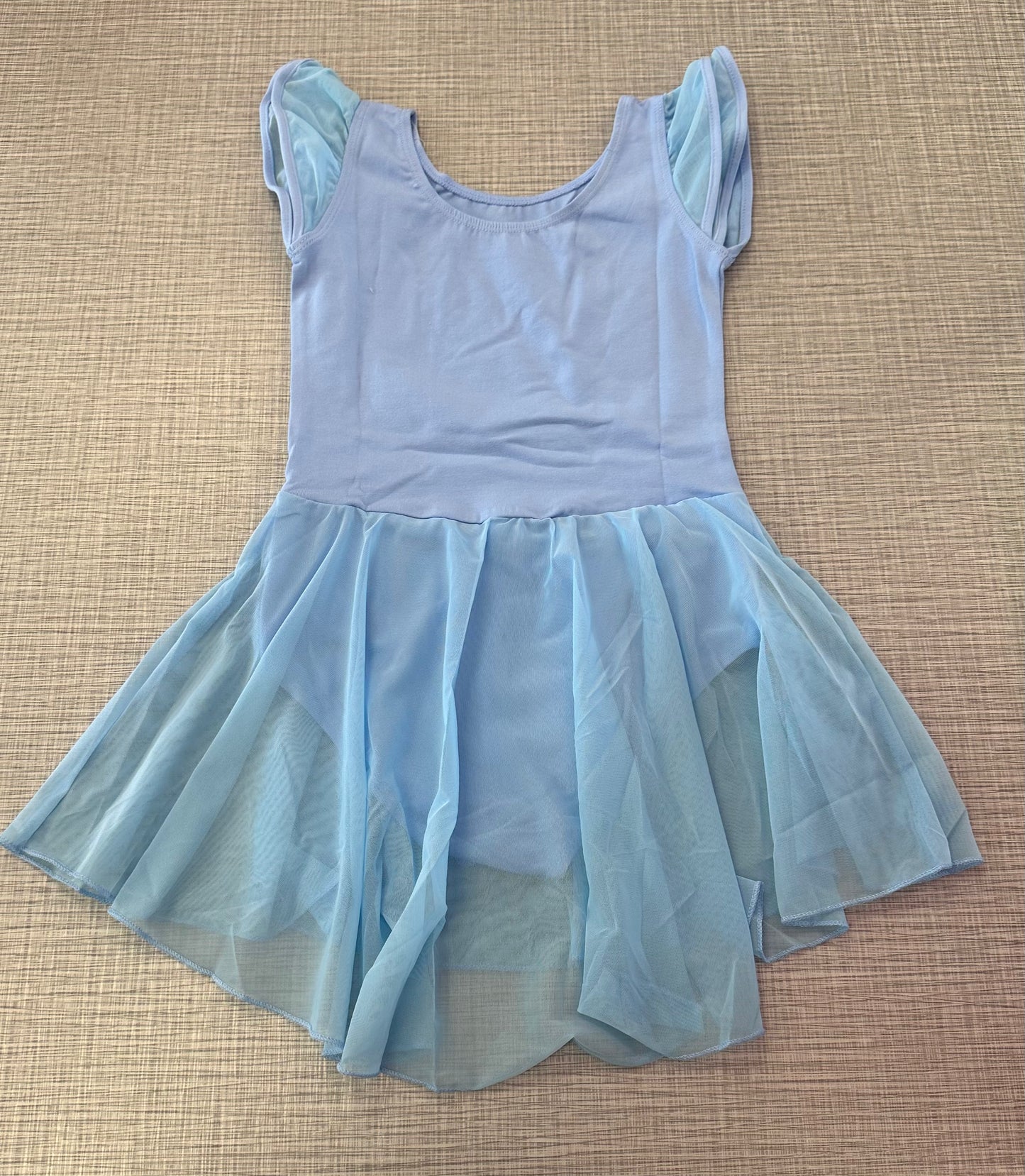 Mesh Cap Sleeve Skirted Leotard