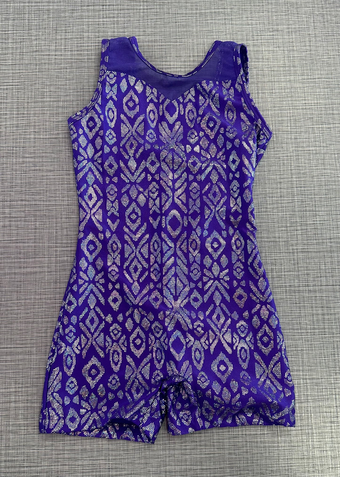 Purple Metallic Aztec Biketard