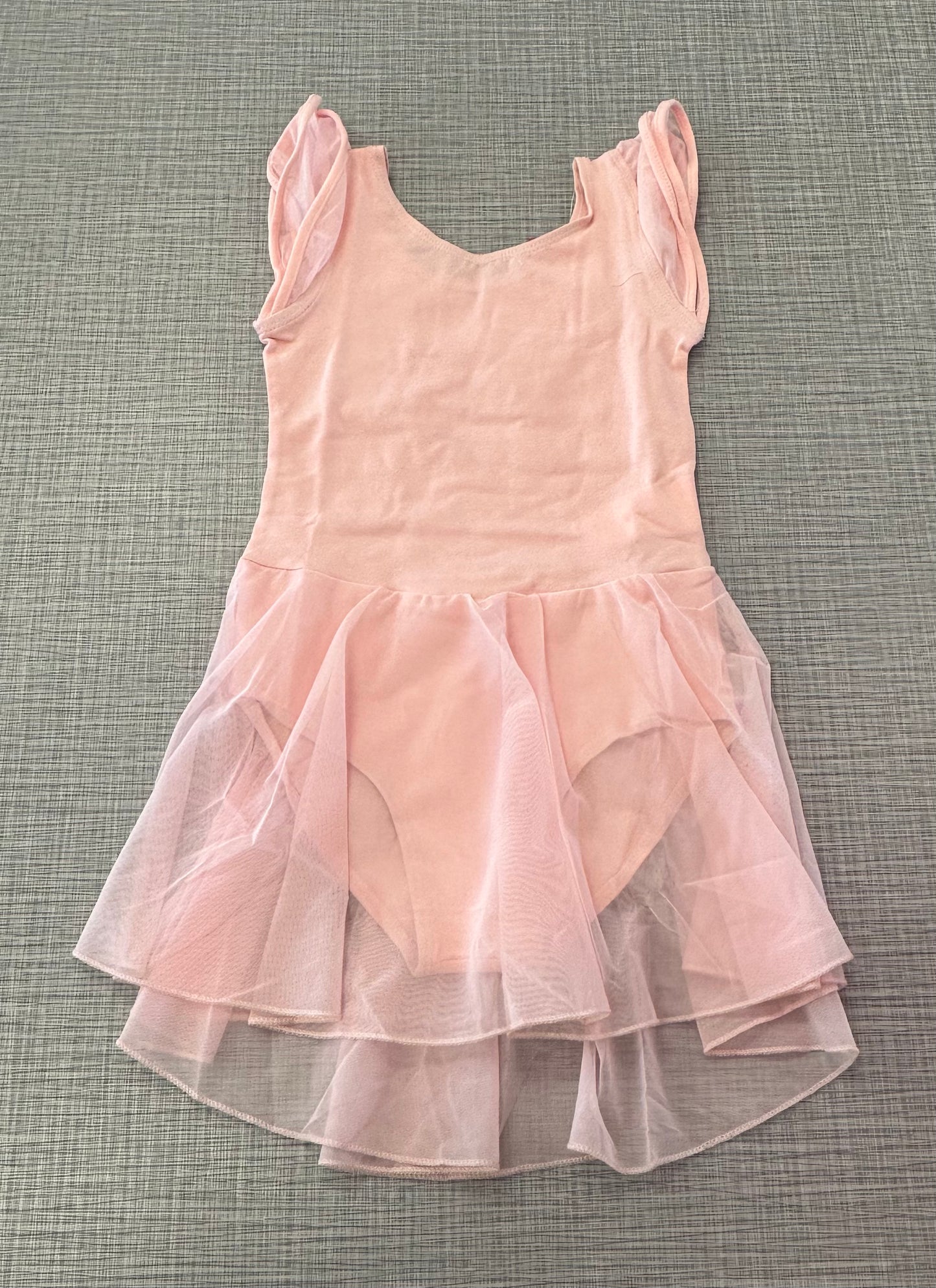 Mesh Cap Sleeve Skirted Leotard