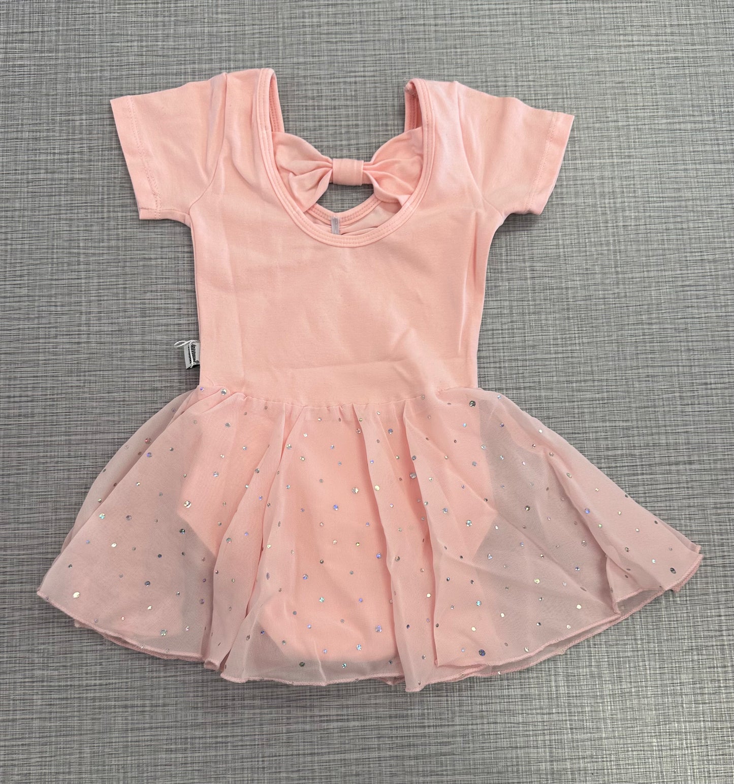 Pinch Front Bow Back Cap Sleeve Leotard