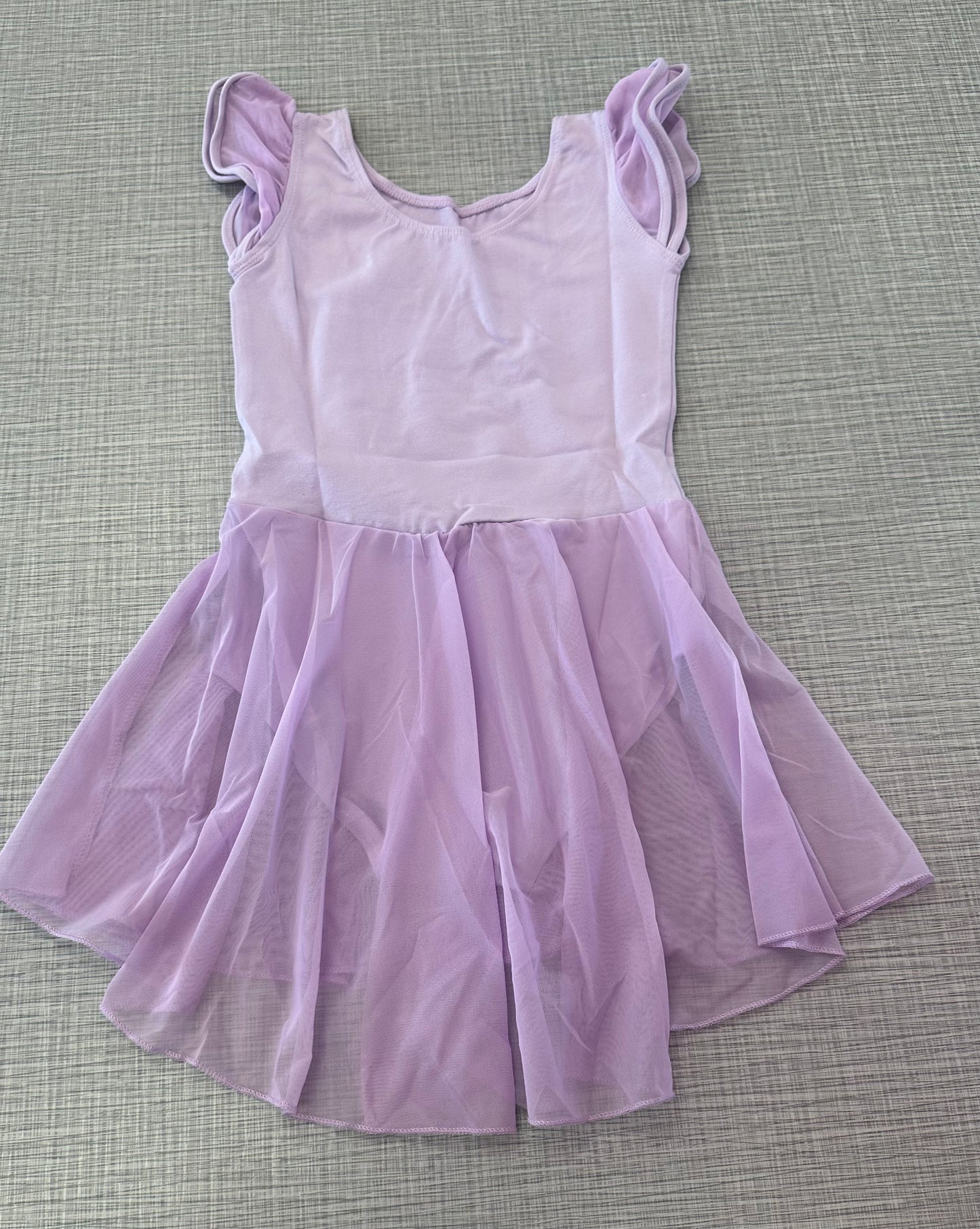 Mesh Cap Sleeve Skirted Leotard