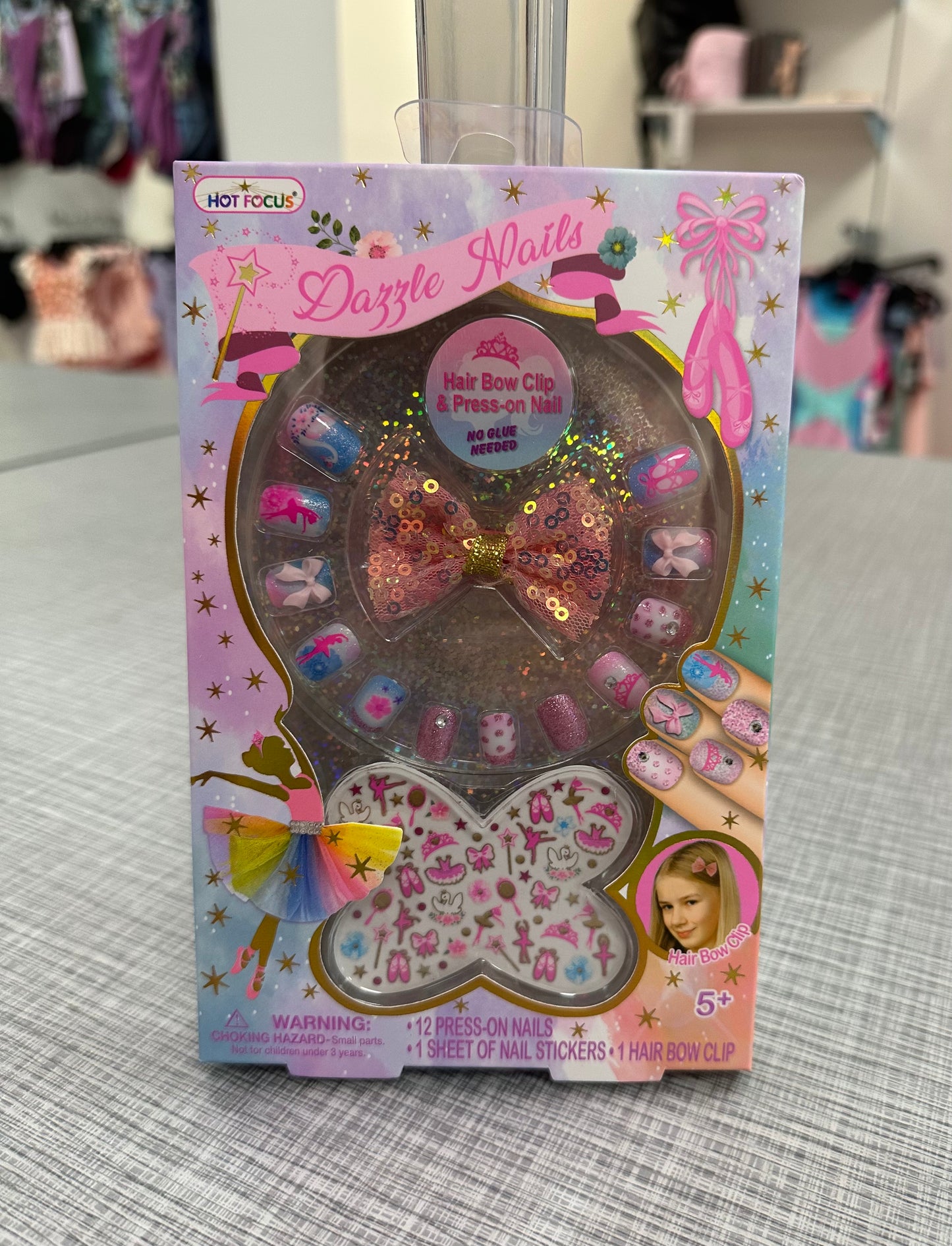 Dazzle Nails Hair Bow & Nail Stickers