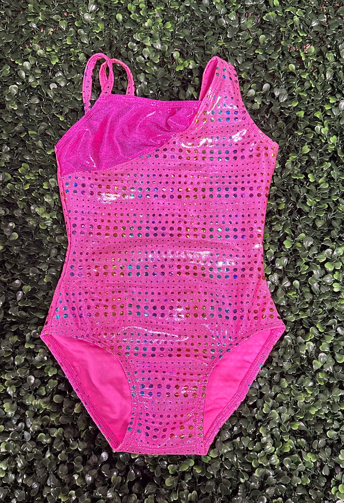 Pink Rainbow Dot Tank Leotard