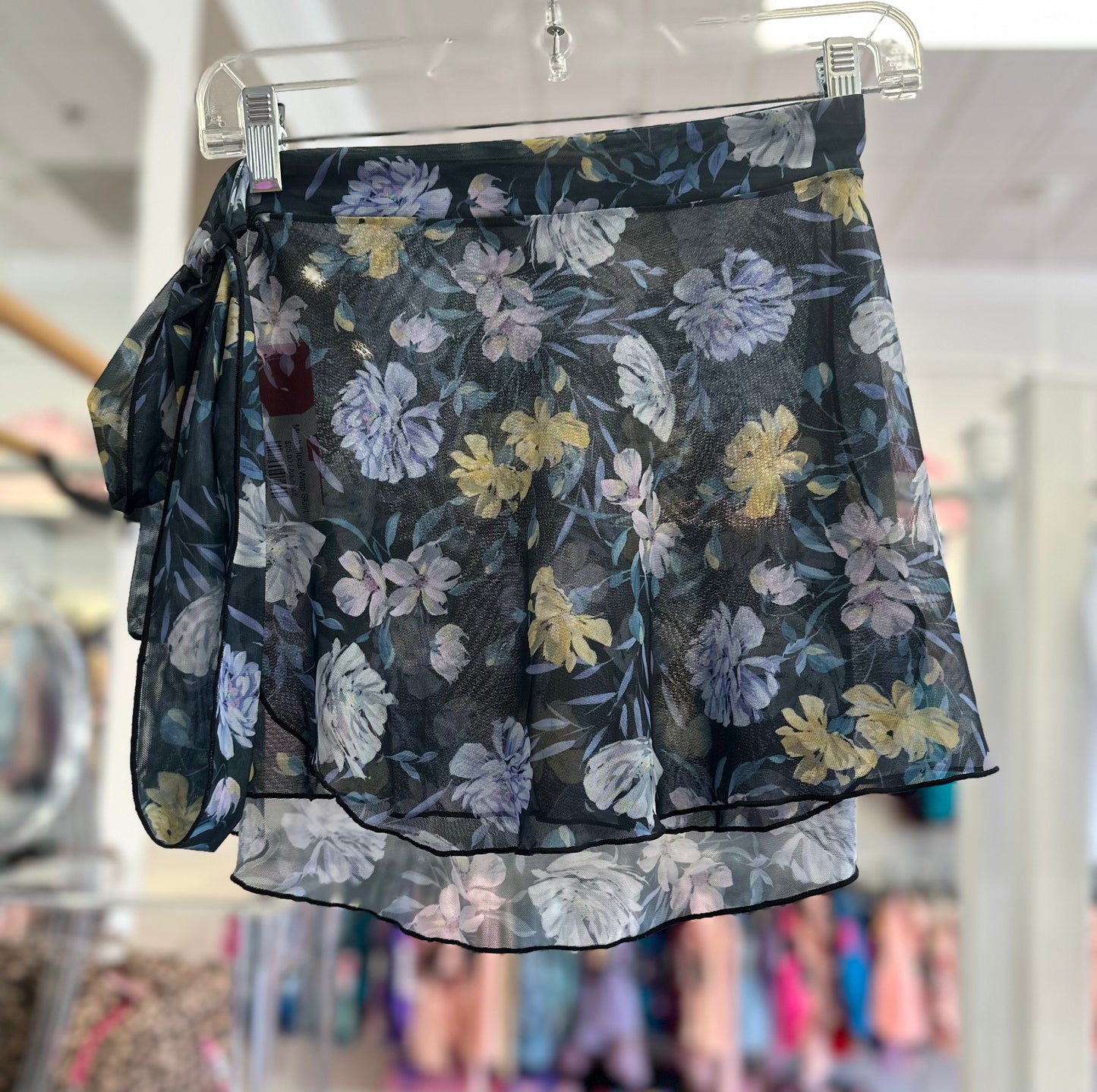 Mesh Floral Wrap Skirt #12186