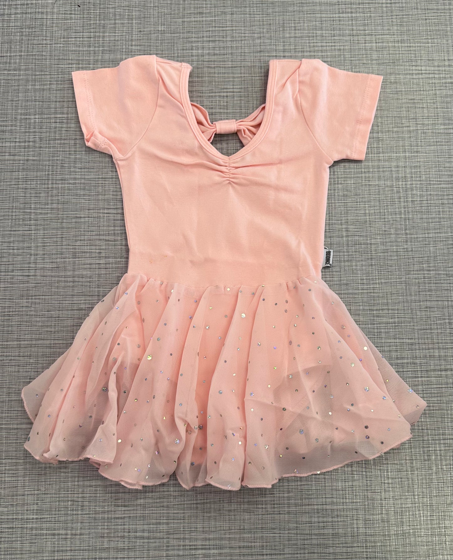 Pinch Front Bow Back Cap Sleeve Leotard