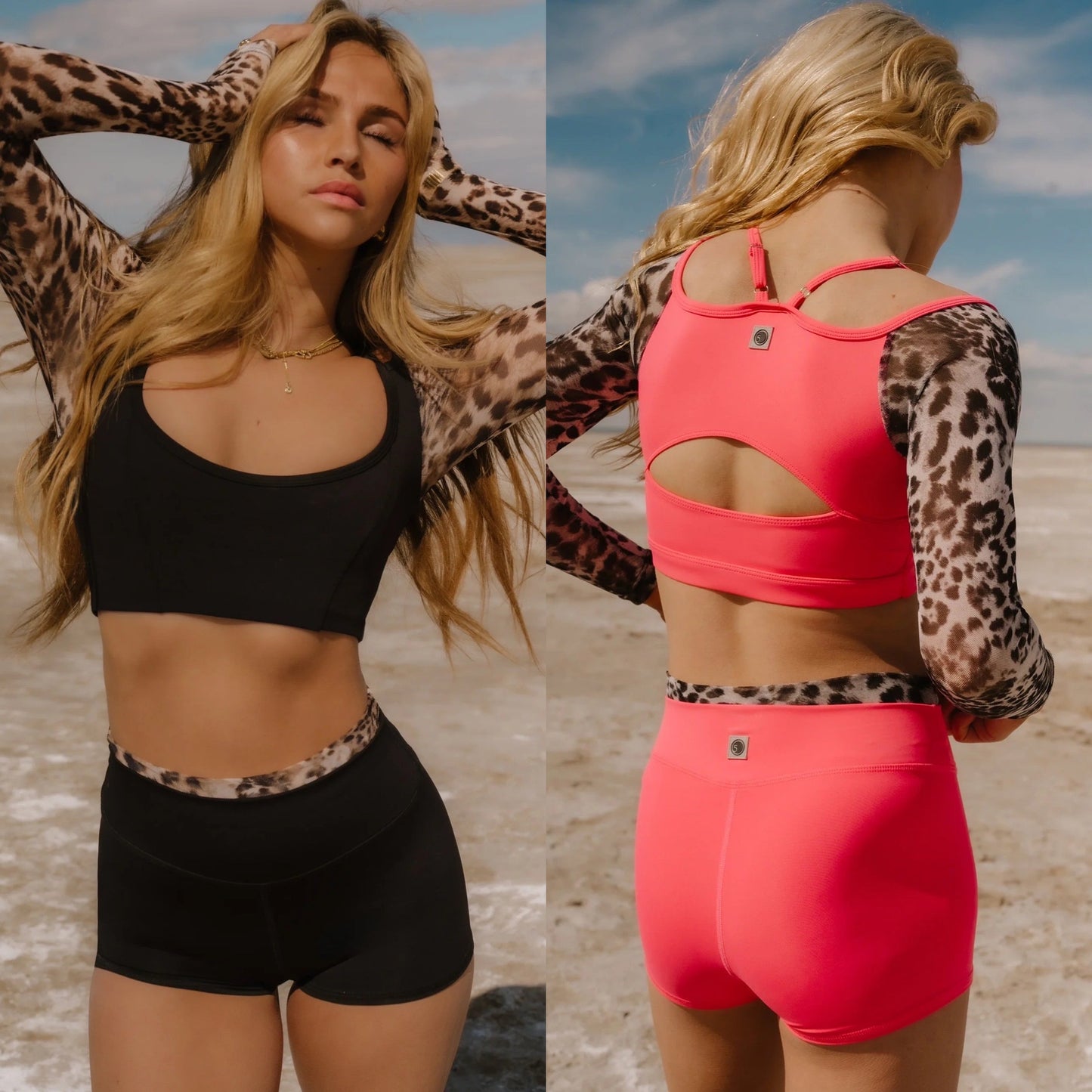 Five Cheetah Je'Taime Long Sleeve Bra & Short Set
