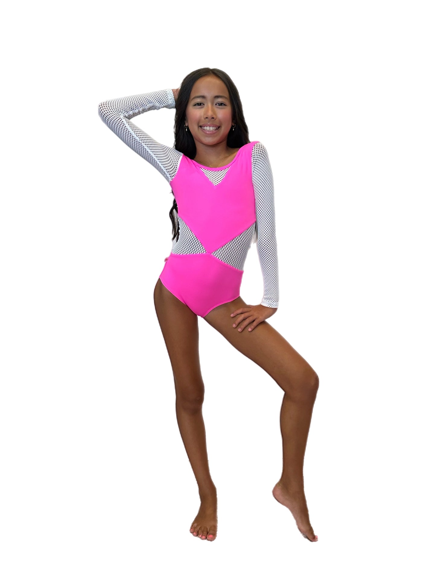 Demi Small Mesh Long Sleeve Leotard