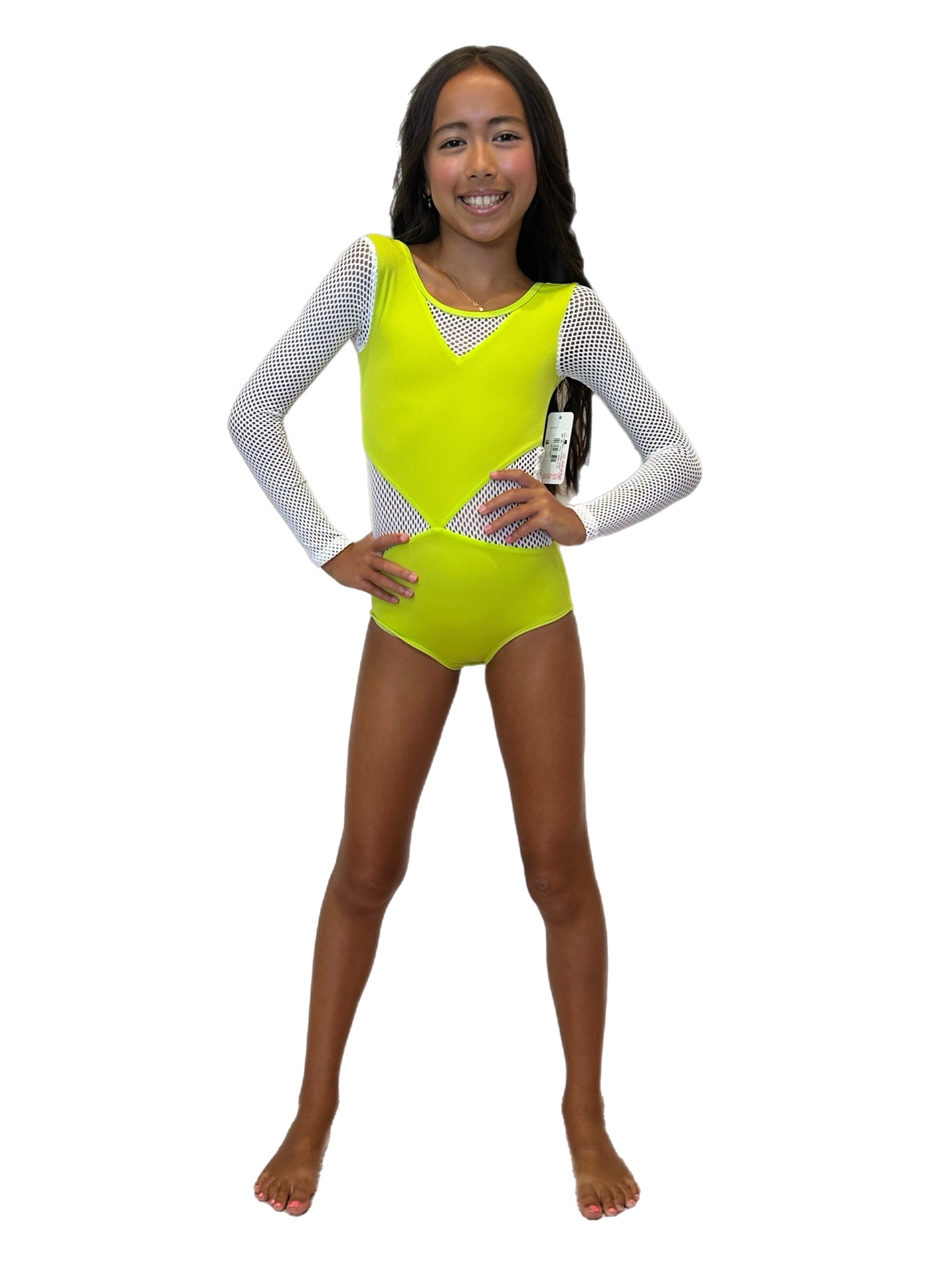 Demi Small Mesh Long Sleeve Leotard
