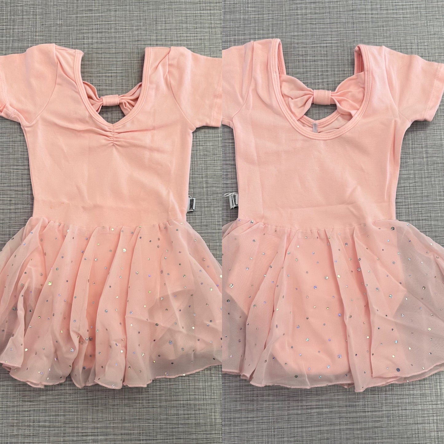 Pinch Front Bow Back Cap Sleeve Leotard