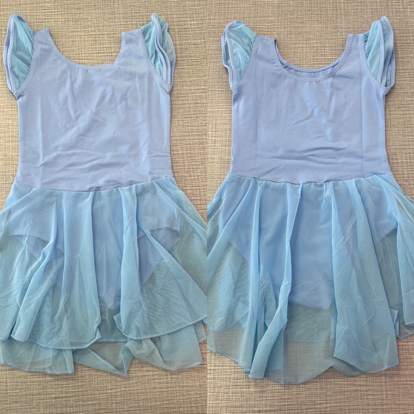 Mesh Cap Sleeve Skirted Leotard