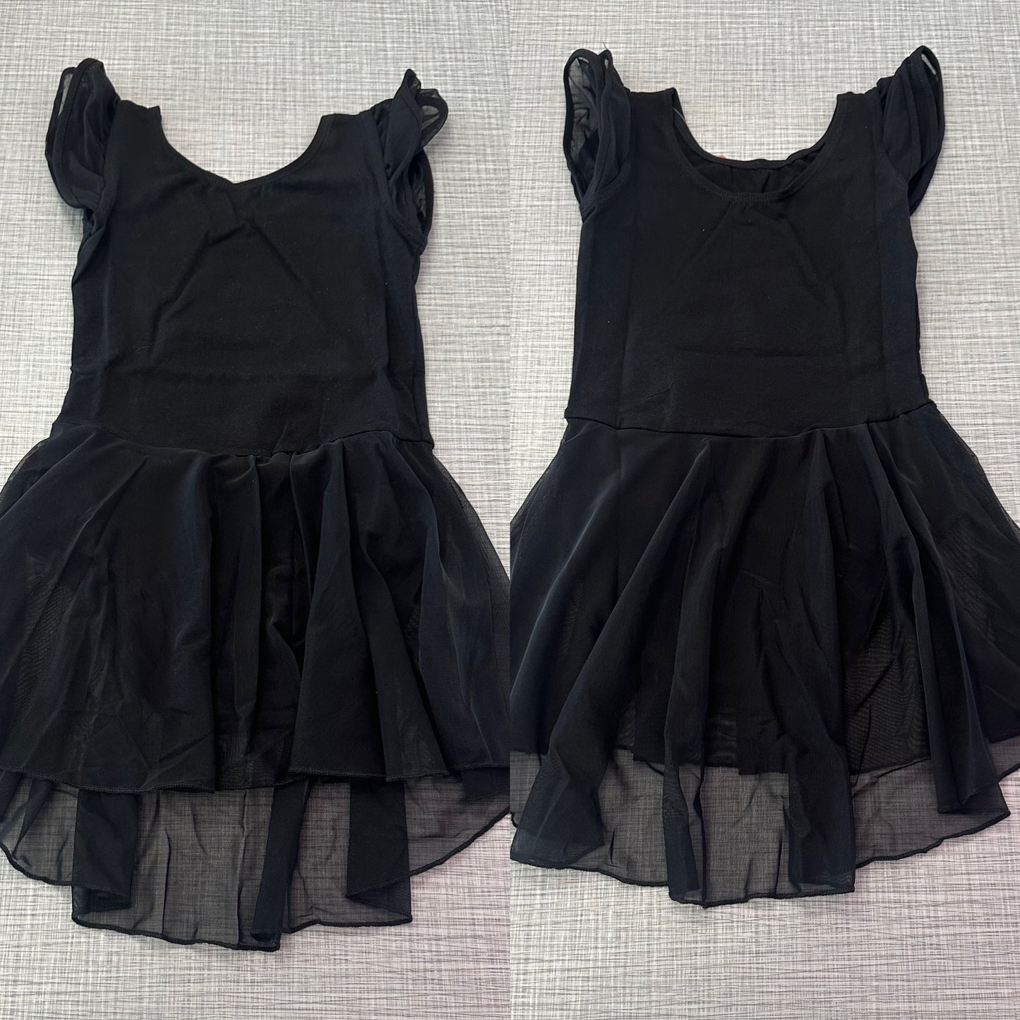 Mesh Cap Sleeve Skirted Leotard