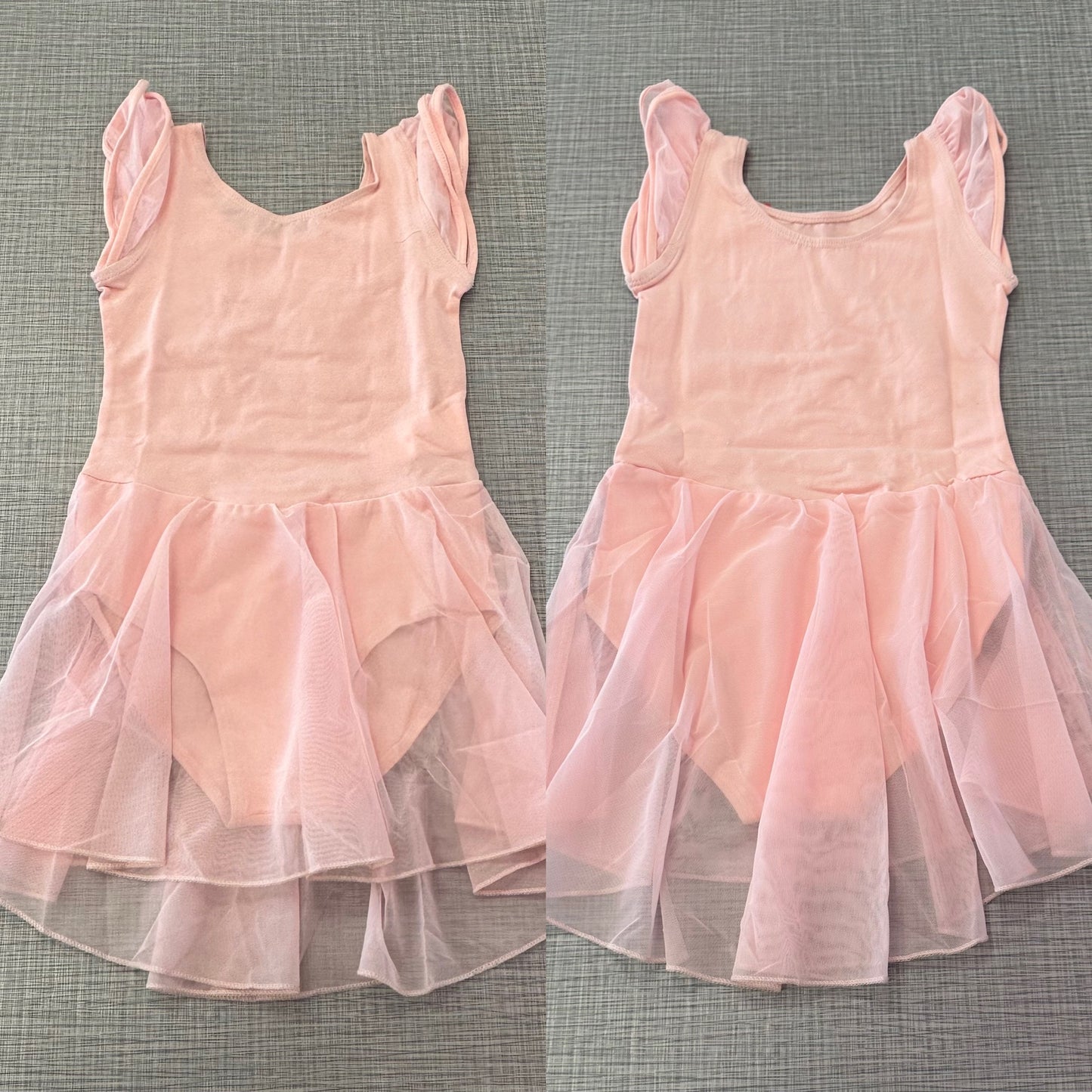 Mesh Cap Sleeve Skirted Leotard