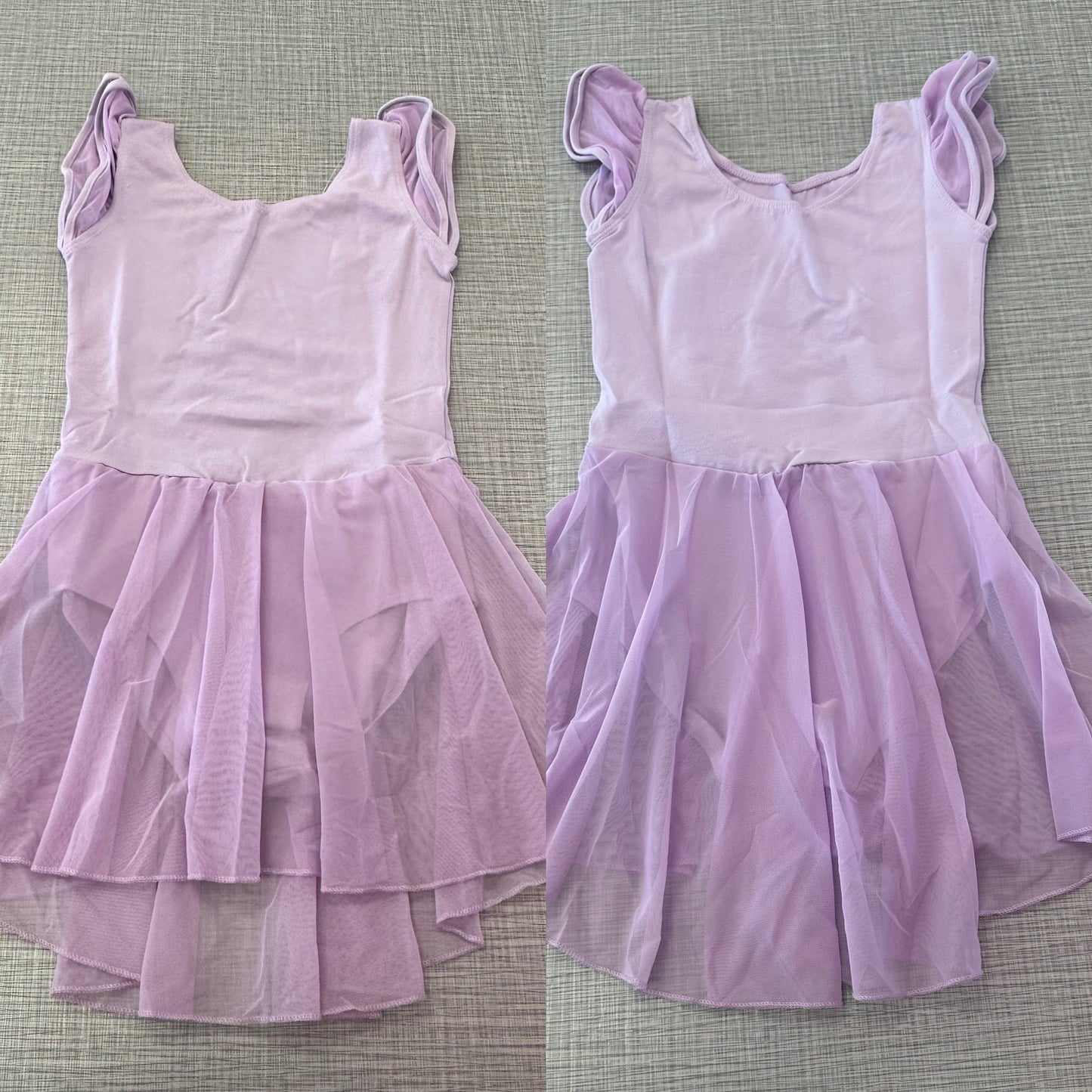 Mesh Cap Sleeve Skirted Leotard