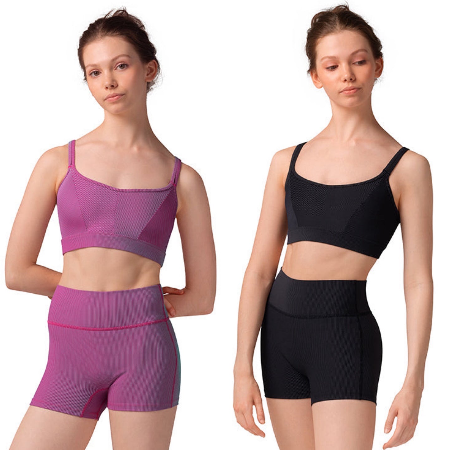 Striped Criss Cross Bra Top & High Waist Short Set