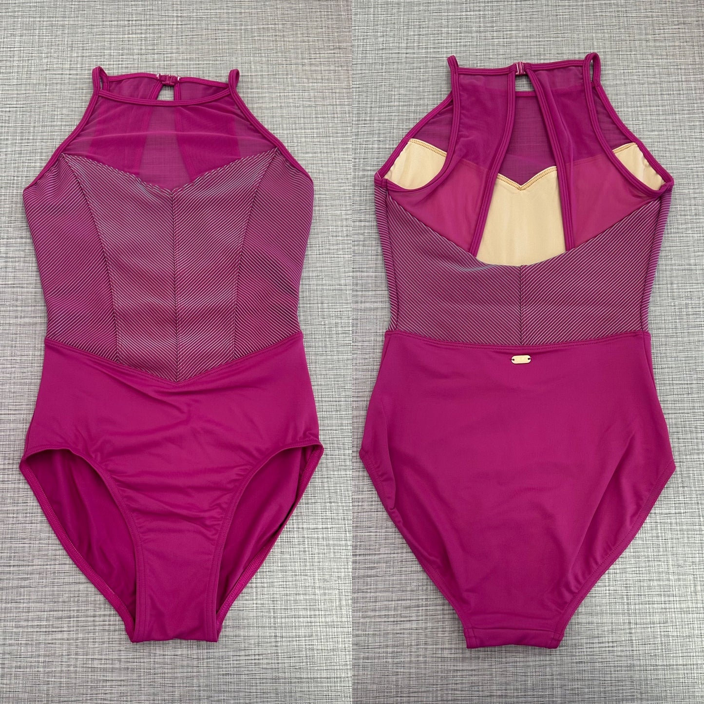 Stripe Halter Leotard #M40001