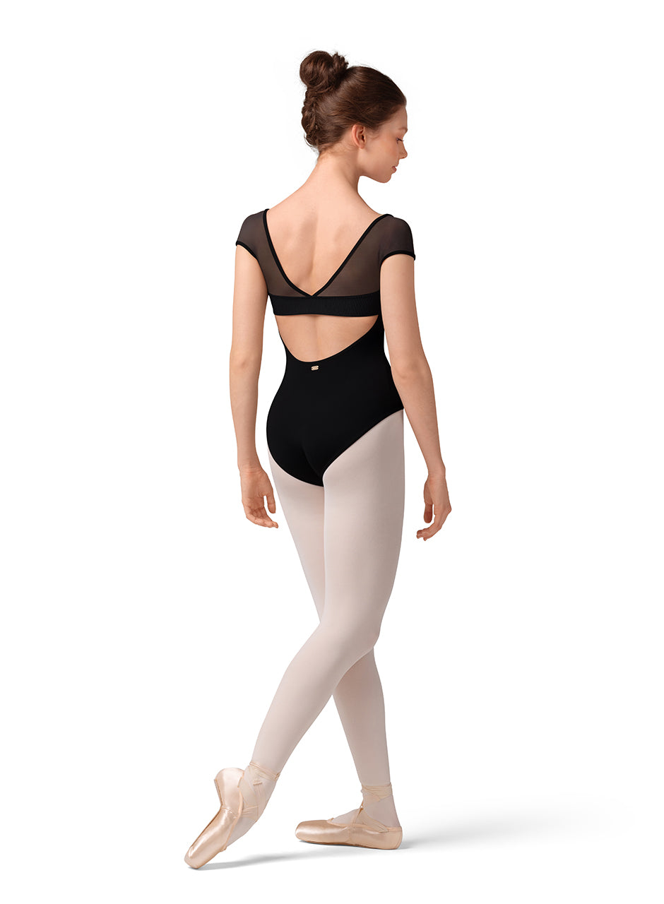 Open Back Cap Sleeve Leotard #M20001