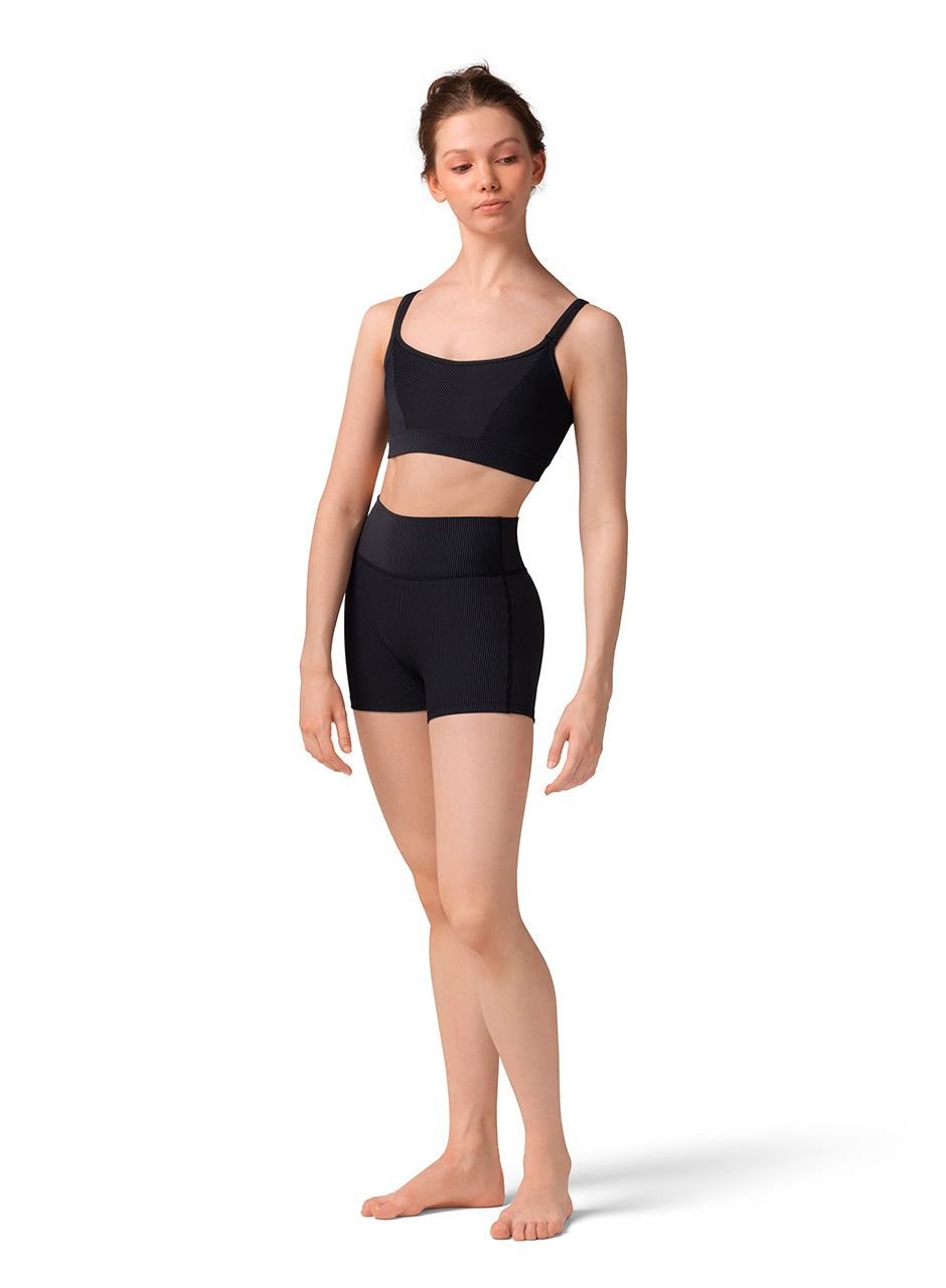 Striped Criss Cross Bra Top & High Waist Short Set