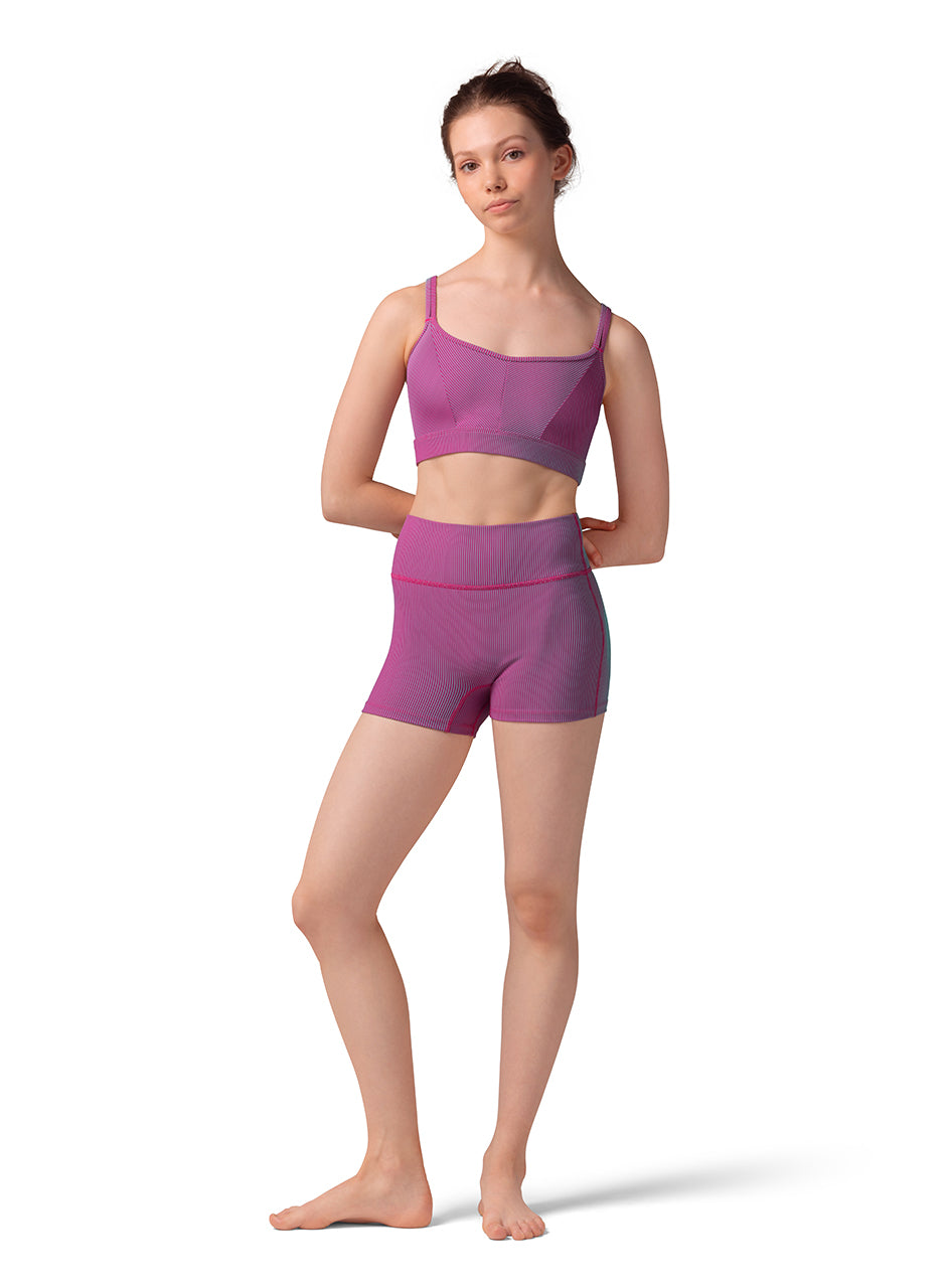 Striped Criss Cross Bra Top & High Waist Short Set