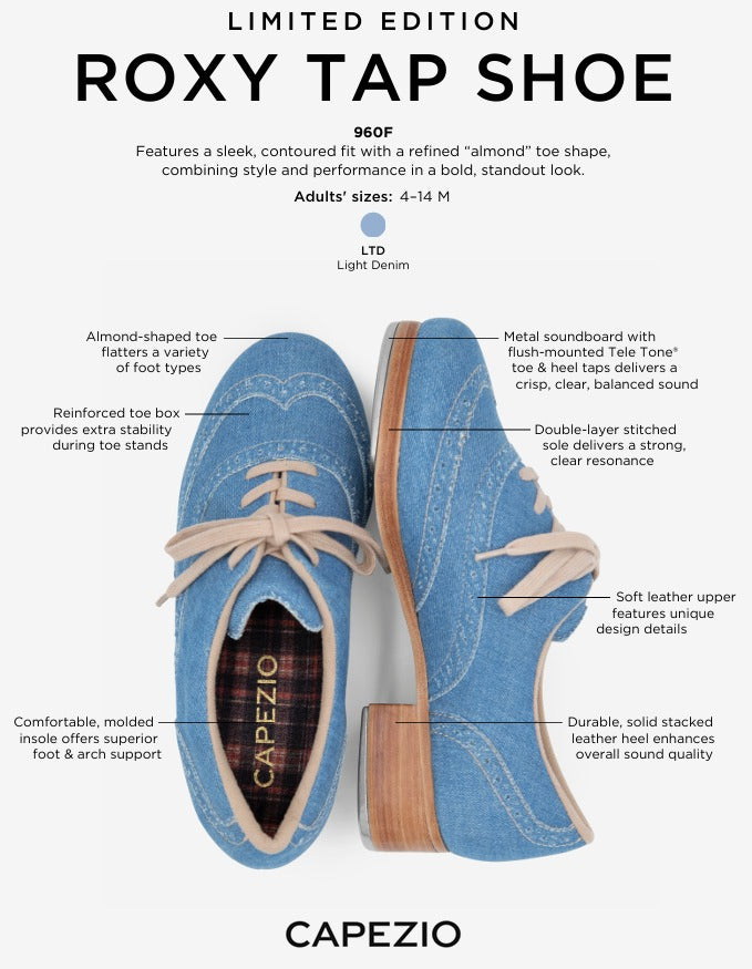 PRE ORDER: Limited Edition Denim Roxy Tap Shoes