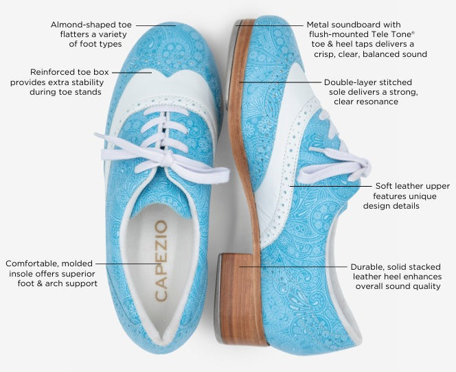 PRE ORDER: Limited Edition Blue Paisley Roxy Tap Shoes