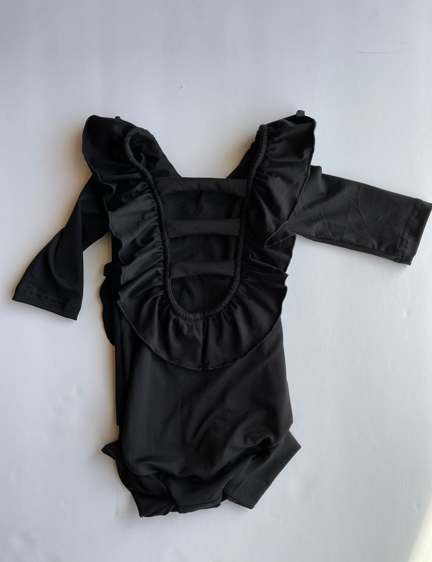 Ruffled Black Leotard