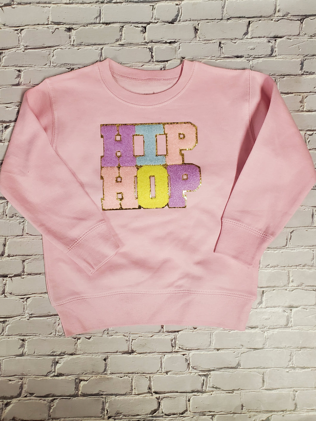 Hip Hop Patch Long Sleeve Sweatshirt & Pastel Fairy Skirt