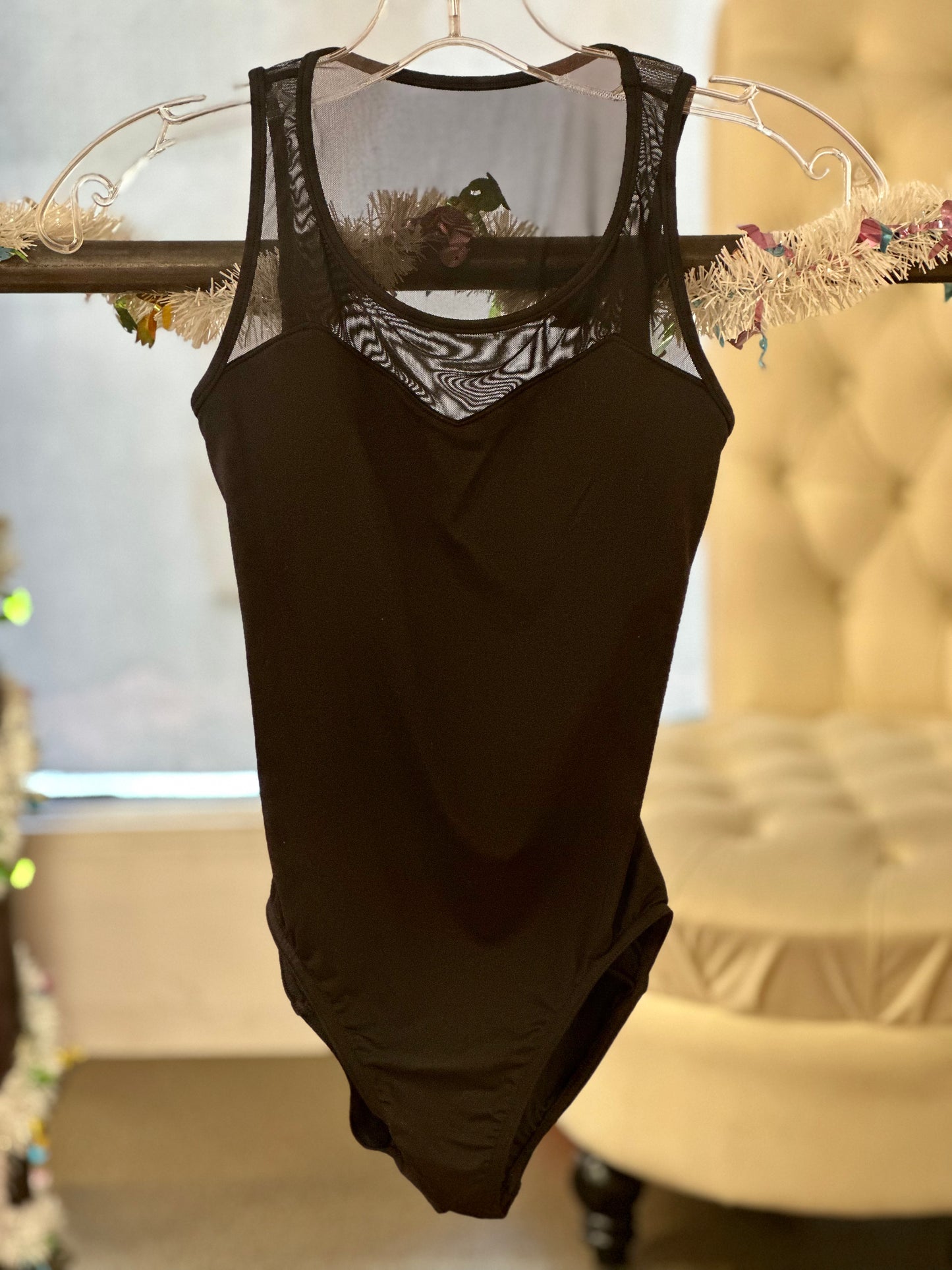 Large Adult Lace Print Tank Leotard #L4155