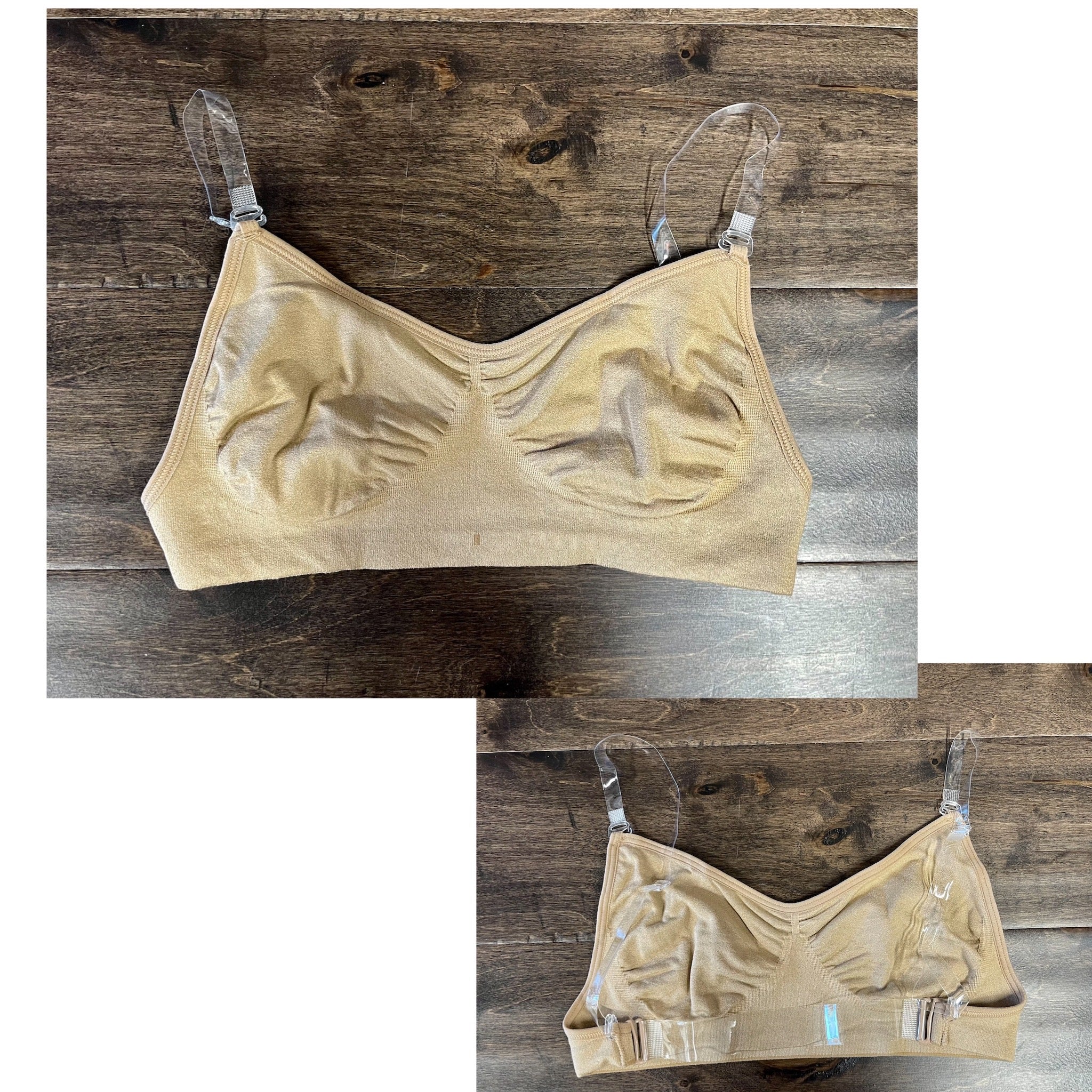 Nude Seamless Bra with Clear or Nude Straps! – Tightspot Dancewear
