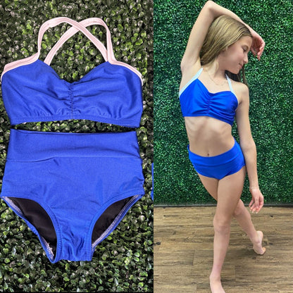 Royal Blue Pinch Front Brief Set