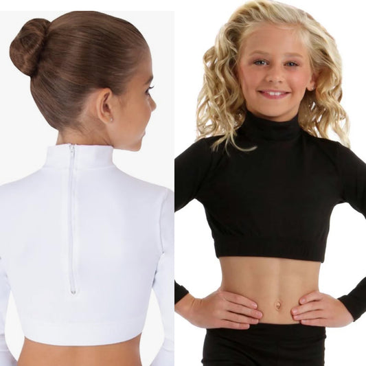 Long Sleeve Turtleneck Midriff Cheer or Dance Top