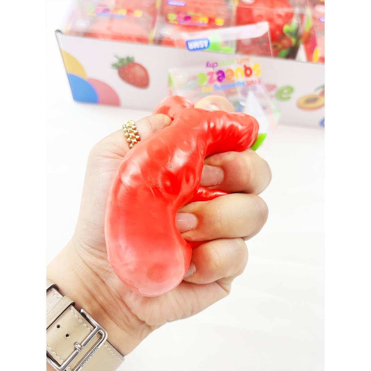 Crunchy Strawberry Squishy Toy