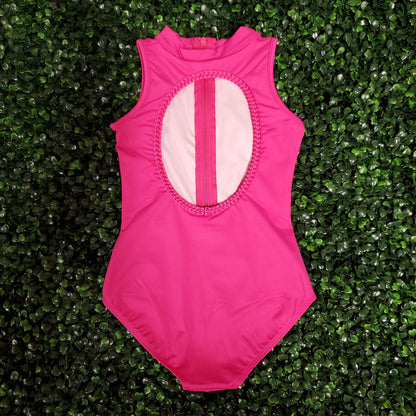 Zip Front Open Back Leotard #M489