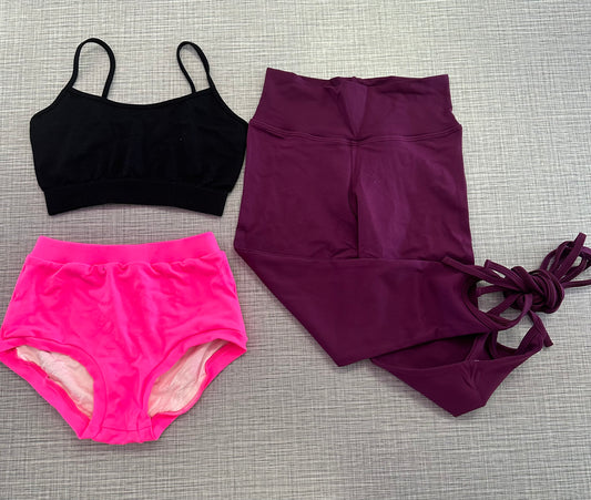 CY 3pc. Pink/Blk/Eggplant Set