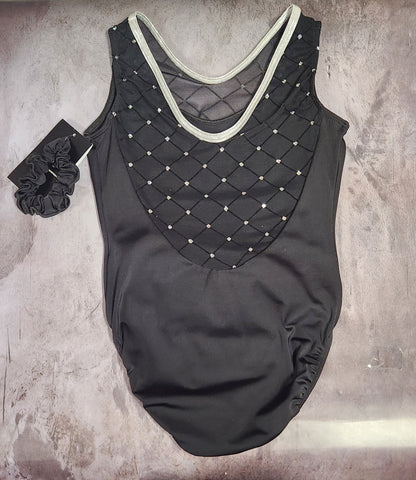 GK Black Sparkle Leotard: Adult Small