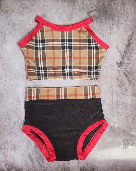 Plaid “Burberry” Brief Set 6-7