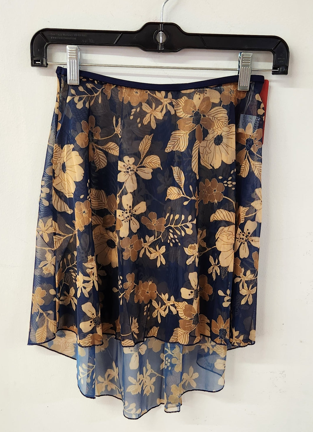 Navy Skirt with Gold Flowers