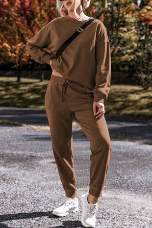 High Low Sweatshirt & Jogger Pant Set